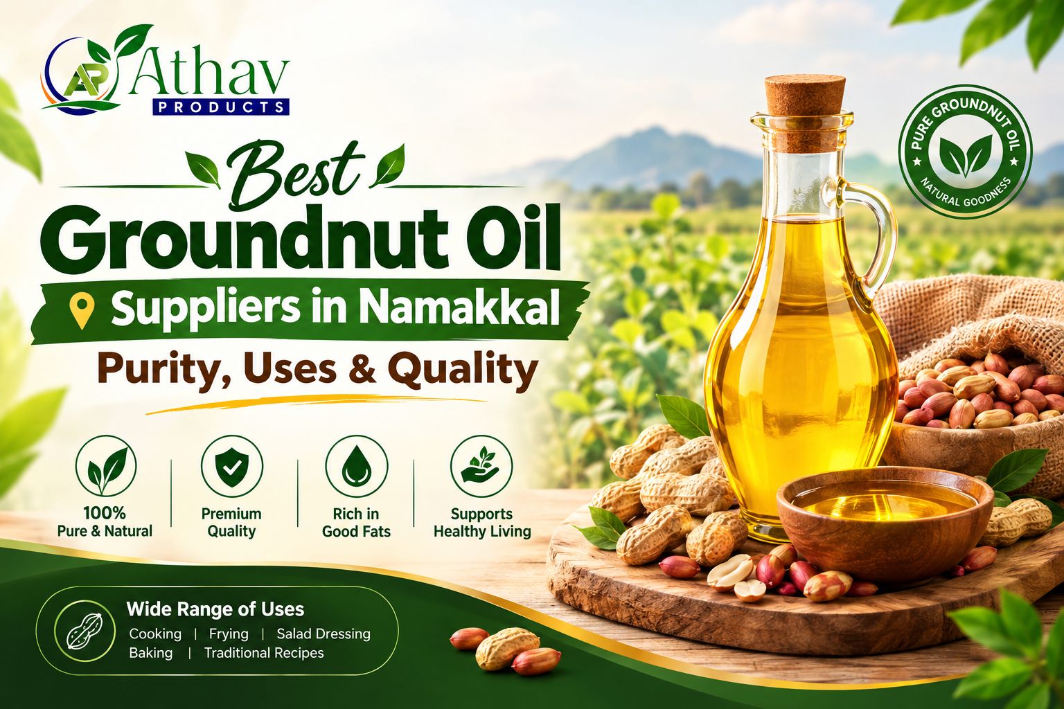 Best Groundnut Oil Suppliers in Namakkal Purity, Uses & Quality