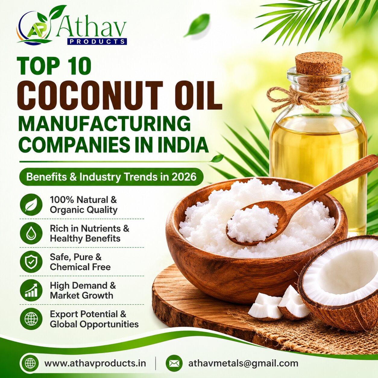 Top 10 Coconut Oil Manufacturing Companies in India